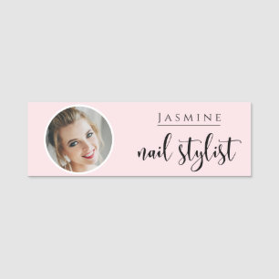 Porte-nom Blush Rose Beauté Photo de Styliste Ongulaire Prof