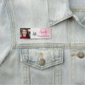 Porte-nom Blush Rose Logo Script Photo Maquillage (En situation)