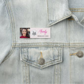 Porte-nom Blush Rose Logo Script Photo Maquillage (En situation)