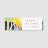 Porte-nom Boho Chic Green Tropical Leafy Foliage Botanical (Devant)