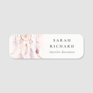 Porte-nom Boho Dreamcatcher Watercolor Lilac Blush Peach
