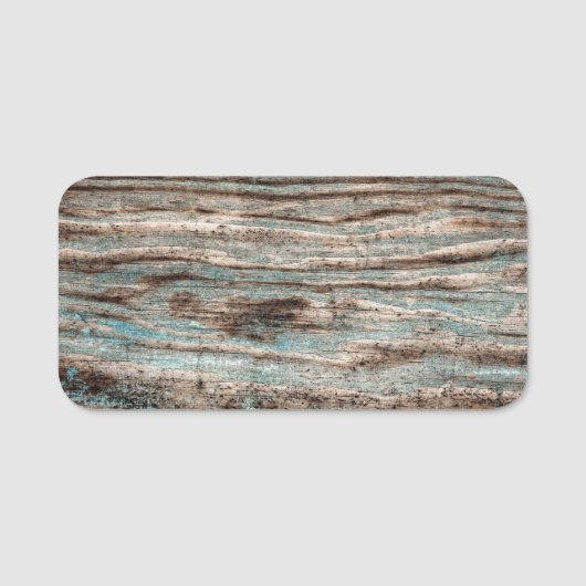 Porte-nom Bois bleu vintage (Devant)