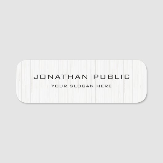 Porte-nom Bois Rustique Blanc (Nom Personnalisé) (Devant)