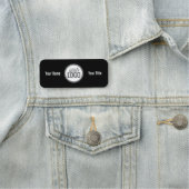 Porte-nom Bold Black & White Name & Logo Professional (En situation)