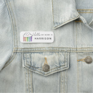 Porte-nom bonjour arc-en-ciel entreprise entreprise employé 