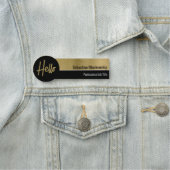 Porte-nom Bonjour Faux Metallic Professional Black Gold (En situation)