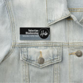 Porte-nom Bonjour Faux Plaque Diamantée Professionnel (En situation)