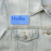Porte-nom Bonjour Moderne Minimal Simple Bleu Design tendanc (En situation)