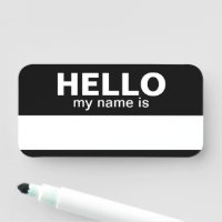 Bonjour mon nom est - Noir - Employé sec Effacer
