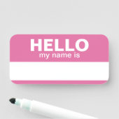 Porte-nom Bonjour mon nom est - Rose - Informations de conta (En situation)
