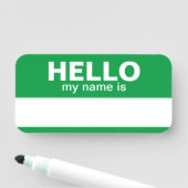 Porte-nom Bonjour mon nom est - Vert - Info de contact profe (En situation)