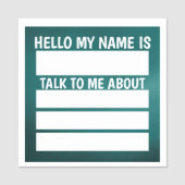 Porte-nom Bonjour Nom Balise Parlez-moi À propos (Devant)