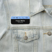 Porte-nom Bonjour Pastel Blue, Noir (En situation)