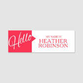 Porte-nom Bonjour salutations introduction marque de nom per (Devant)