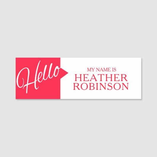 Porte-nom Bonjour salutations introduction marque de nom per (Devant)