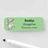 Porte-nom Bonne vache avec dessin animé de biberon (En situation)
