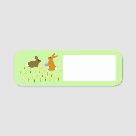 Porte-nom Bonnets de Pâques et jonquilles (Devant)