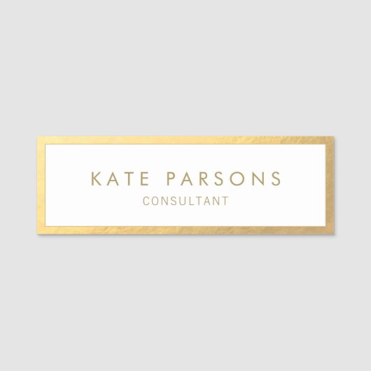 Porte-nom Bordure or élégante (Devant)