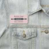 Porte-nom Boulangerie à rouleaux rose affaires (En situation)