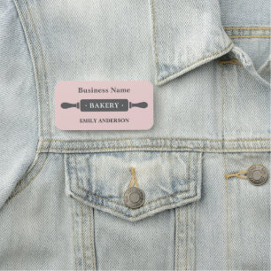 Porte-nom Boulangerie à rouleaux rose affaires