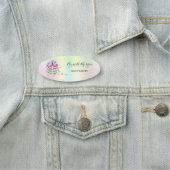 Porte-nom Boulangerie de sucreries holographiques Macarons (En situation)