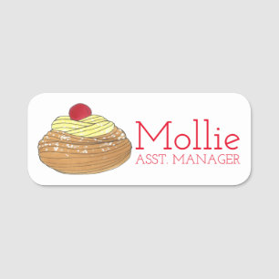Porte-nom Boulangerie italienne Café Zeppole Pâtisserie Dess