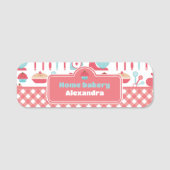 Porte-nom Boulangerie Ustensiles de cuisson En vichy rouge (Devant)