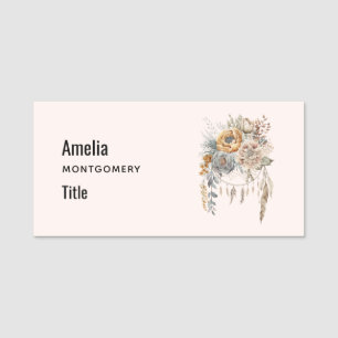 Porte-nom Bouquet de fleurs Boho et Dreamcatcher