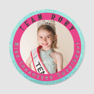 Porte-nom Bouton de Concours de Beauté