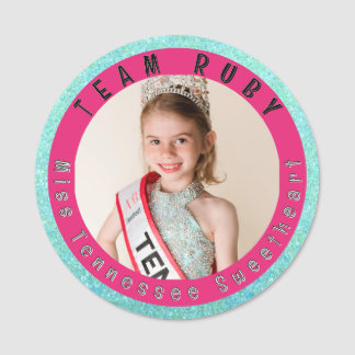 Porte-nom Bouton de Concours de Beauté