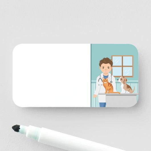 Porte-nom Boy Veterinarian For Kids' Pretend Play Activity (En situation)