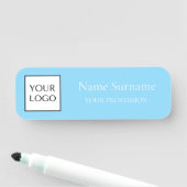 Porte-nom Bright Hot Pink Logo Promotional  (En situation)