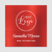 Porte-nom Bright Red Ombre Your Business Logo Ici (Devant)