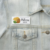 Porte-nom British Pub Fare Scampi Chips Peas Anglais (En situation)