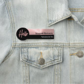 Porte-nom Brossé Rose Gold Faux Metal Professionnel Hello (En situation)