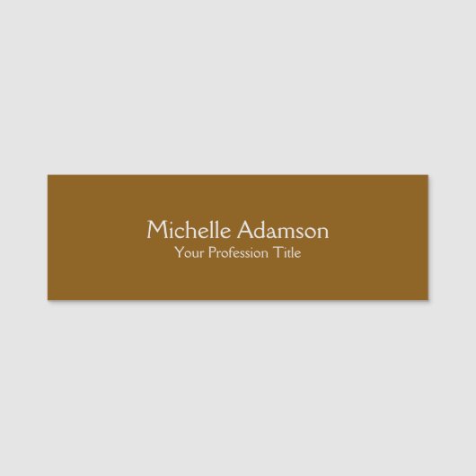 Porte-nom Brown Professionnel Plain Moderne (Devant)
