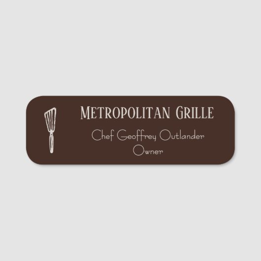 Porte-nom Brown Tan Spatula (Devant)