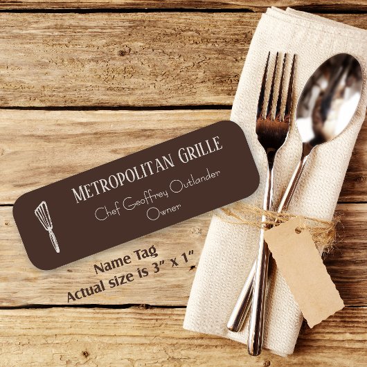 Porte-nom Brown Tan Spatula