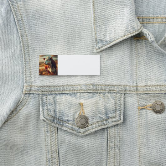 Porte-nom Brown White Cow Farm Animal Art (En situation)