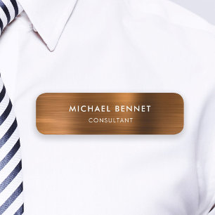 Porte-nom Brun Bronze Métallisé Professionnel Entreprise