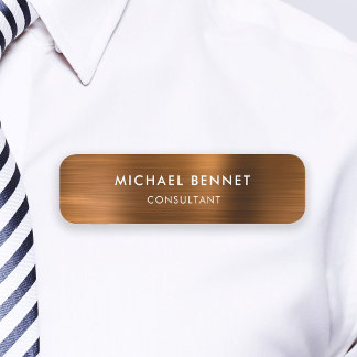 Porte-nom Brun Bronze Métallisé Professionnel Entreprise