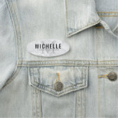 Porte-nom Bureau Monogramme - Marbre blanc Rock (En situation)