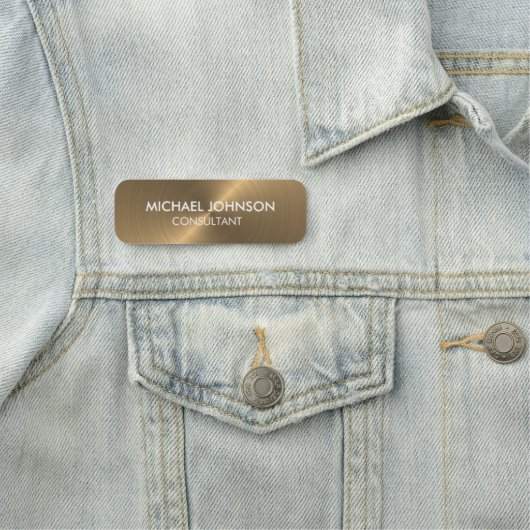 Porte-nom Bureau professionnel en or brossé (En situation)