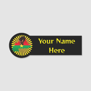 Porte-nom Burkina Faso Carte, drapeau et première révolution