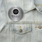 Porte-nom Business logo  faux silver company employee (En situation)