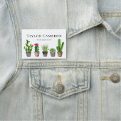 Porte-nom Cactus et Succulentes en Pot à l'Aquarelle (En situation)