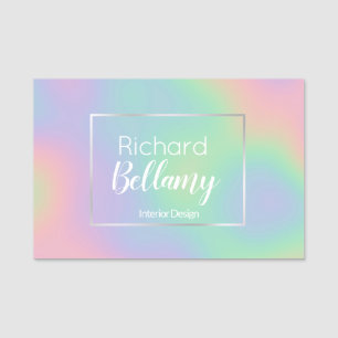 Porte-nom Cadre métallique Holographique moderne à effet arc