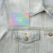 Porte-nom Cadre métallique Holographique moderne à effet arc (En situation)