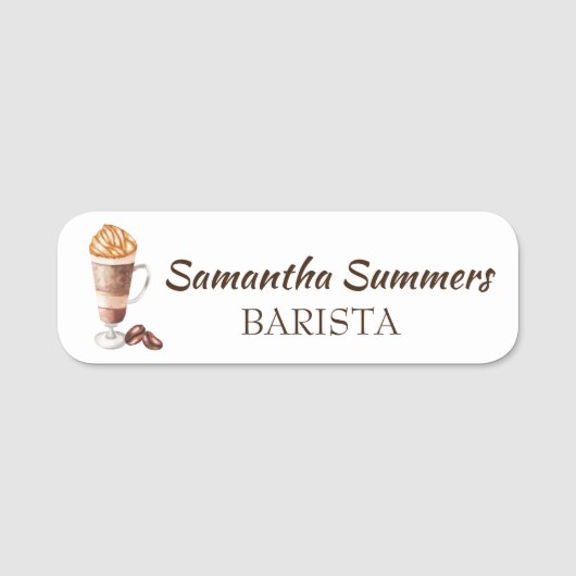 Porte-nom Café Barista Espresso Latte Café (Devant)