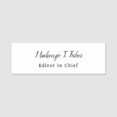 Porte-nom Calligraphie classique Élégante Plaque blanche sim (Devant)